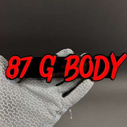 1PC 87 G BODY 3D Acrylic Badge - Car Truck Emblem Fender Tailgate Trunk Sticker
