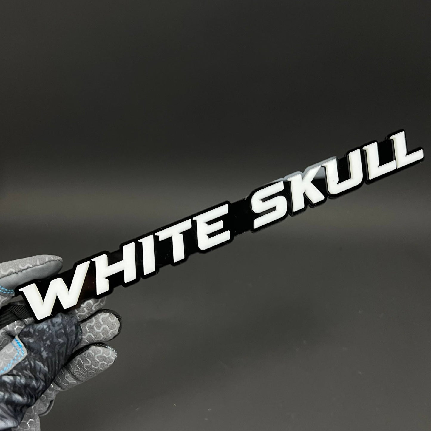1PC WHITE SKULL 3D Acrylic Badge - Car Truck Emblem Fender Sticker