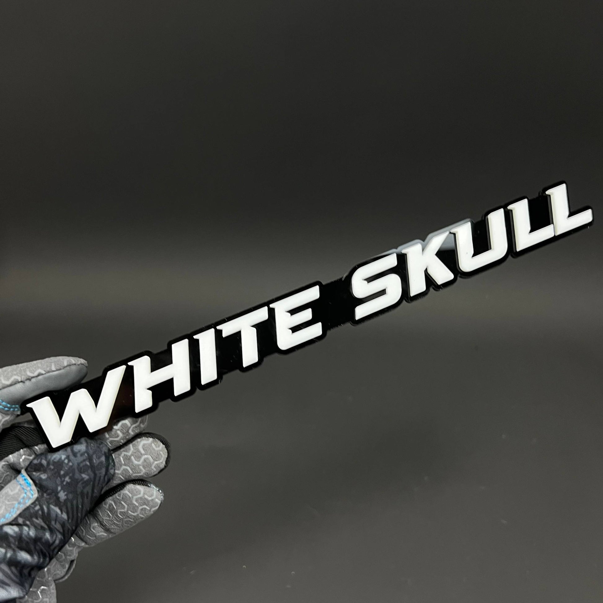 1PC WHITE SKULL 3D Acrylic Badge - Car Truck Emblem Fender Sticker