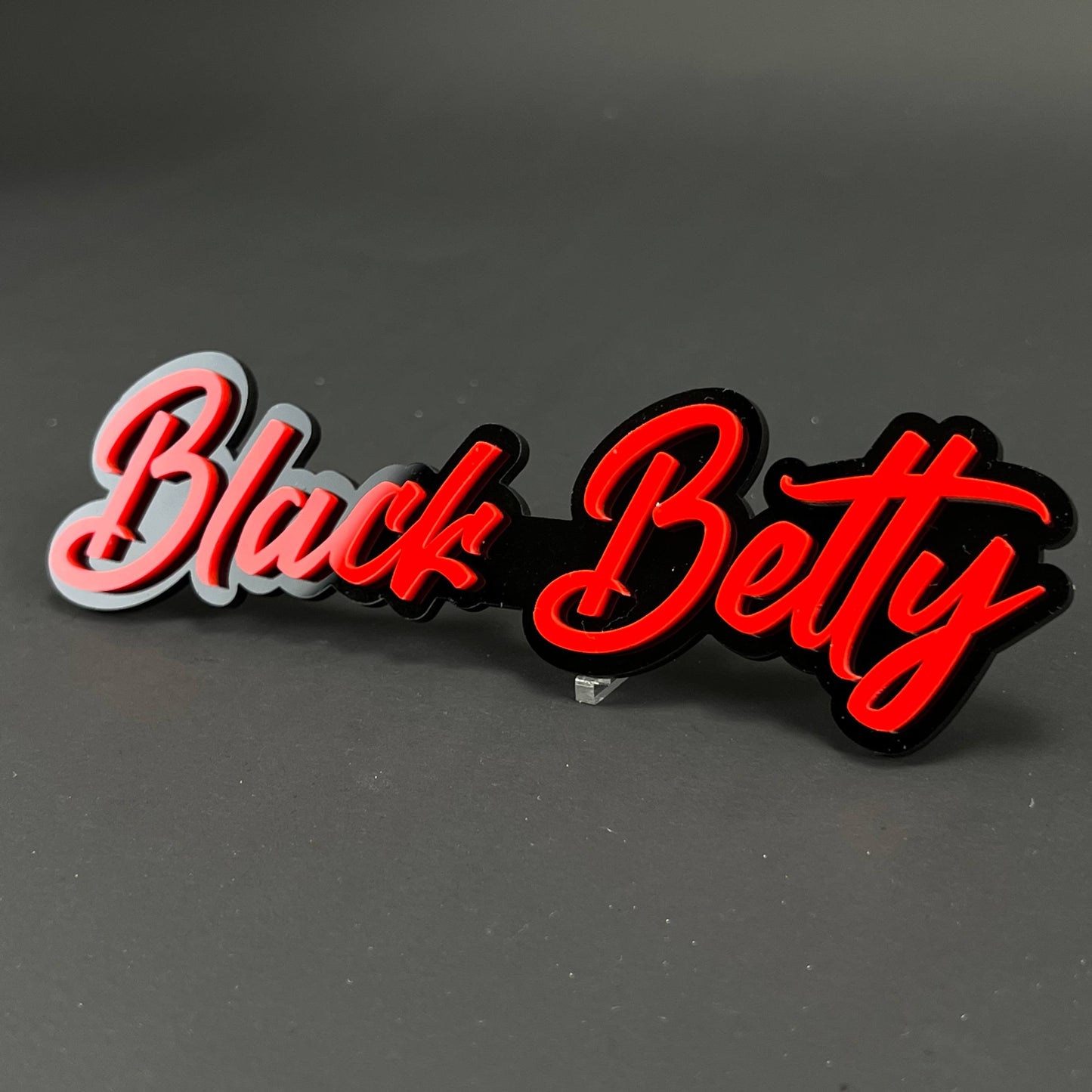 1PC Black Betty Red 3D Acrylic Badge - Car Truck Emblem Fender Sticker