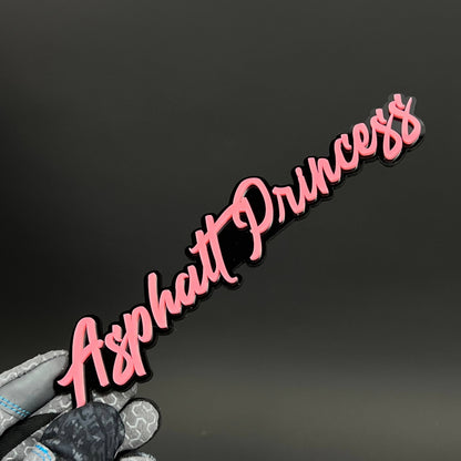 1PC Asphalt Princess 3D Acrylic Badge - Car Truck Emblem Fender Sticker