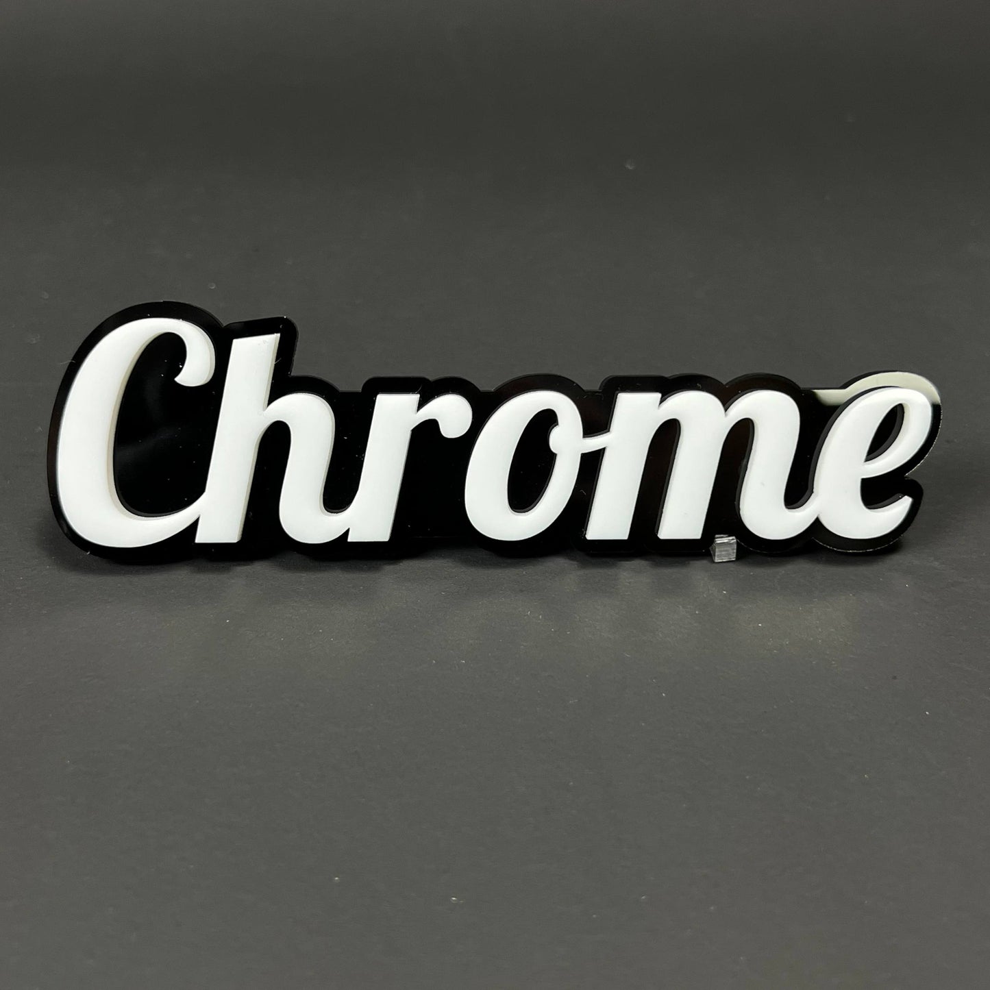 1PC Chrome 3D Acrylic Badge - Car Truck Emblem Fender Tailgate Trunk Sticker