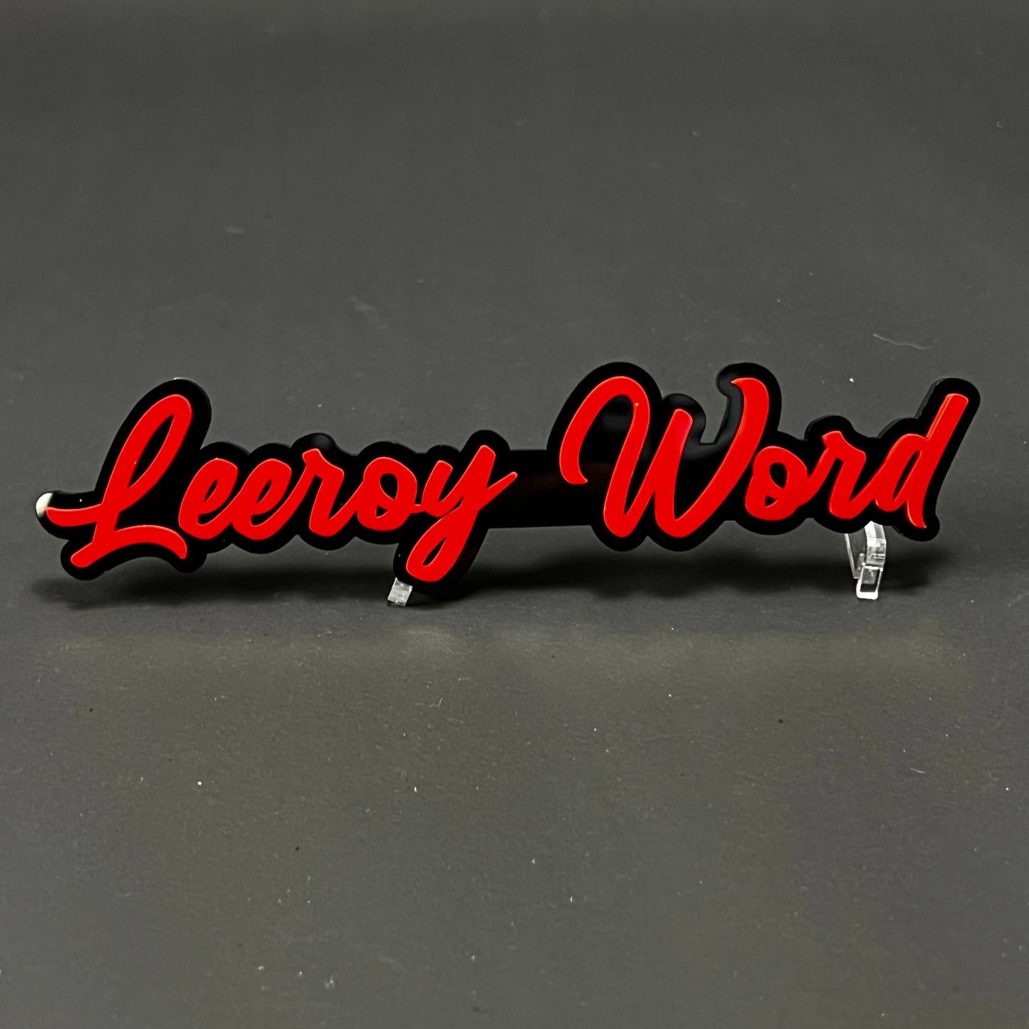 1PC Leeroy Word 3D Acrylic Badge - Car Truck Emblem Fender Sticker