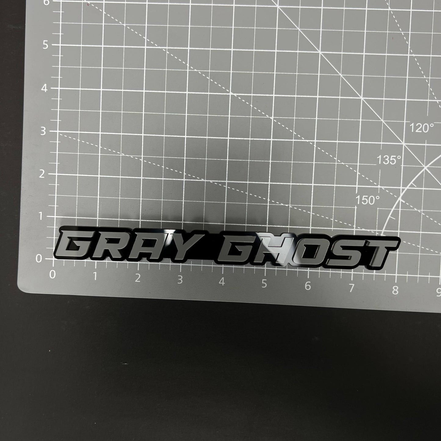 1PC GRAY GHOST 3D Acrylic Badge - Car Truck Emblem Fender Tailgate Trunk Sticker