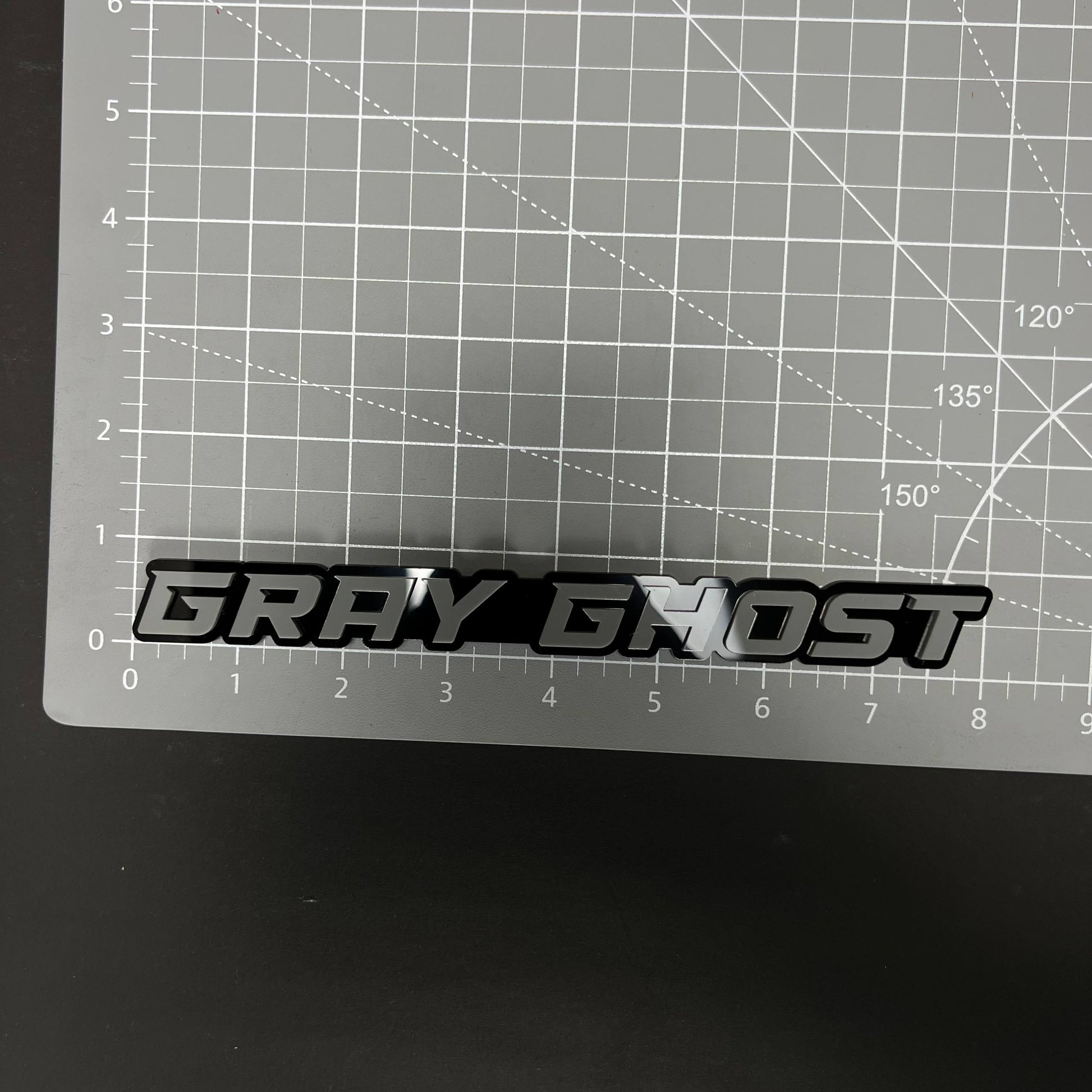 1PC GRAY GHOST 3D Acrylic Badge - Car Truck Emblem Fender Tailgate Trunk Sticker