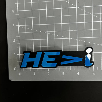 1PC HE>i 3D Acrylic Badge - Car Truck Emblem Fender Tailgate Trunk Sticker