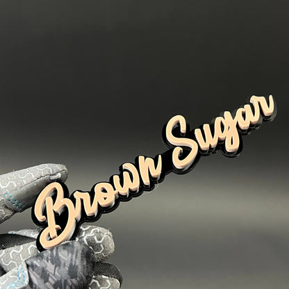 1PC Brown Sugar 3D Acrylic Badge - Car Truck Emblem Fender Sticker