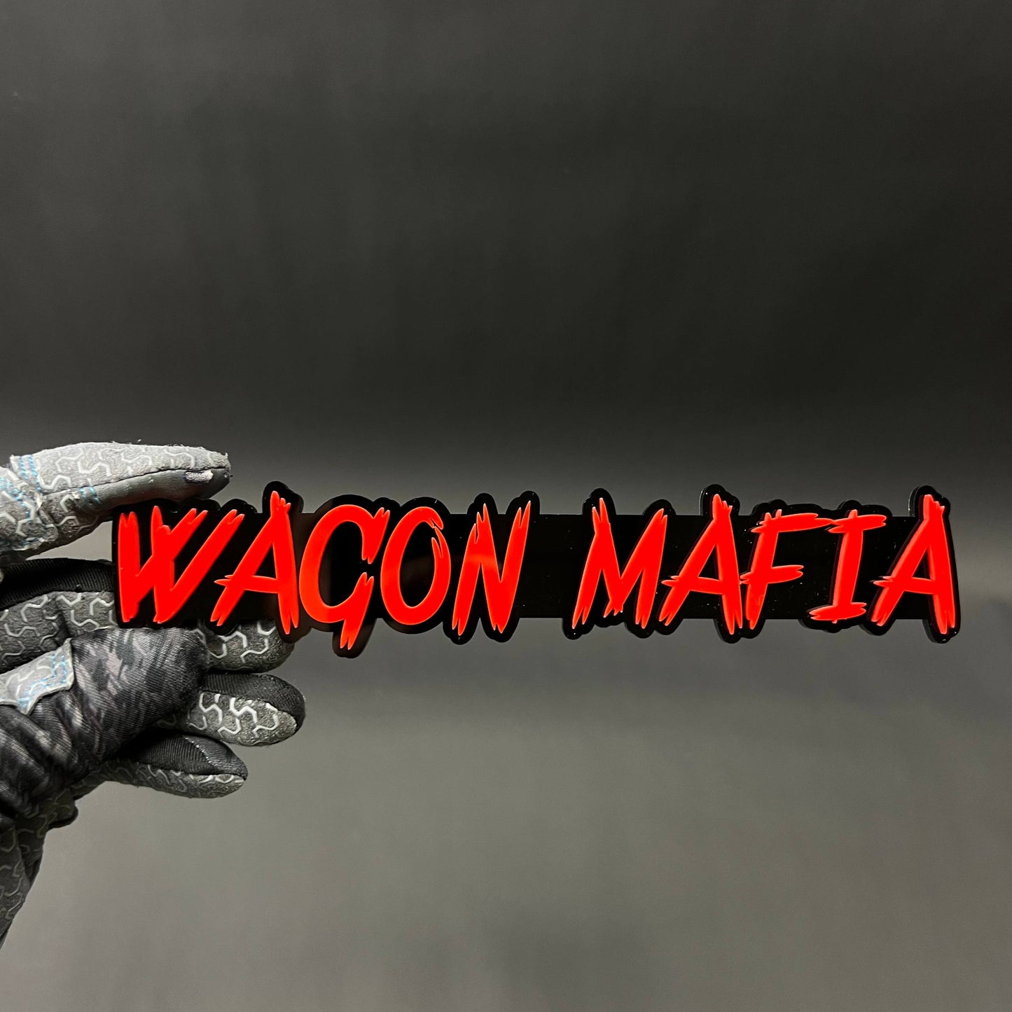 1PC WAGON MAFIA 3D Acrylic Badge - Car Truck Emblem Fender Sticker
