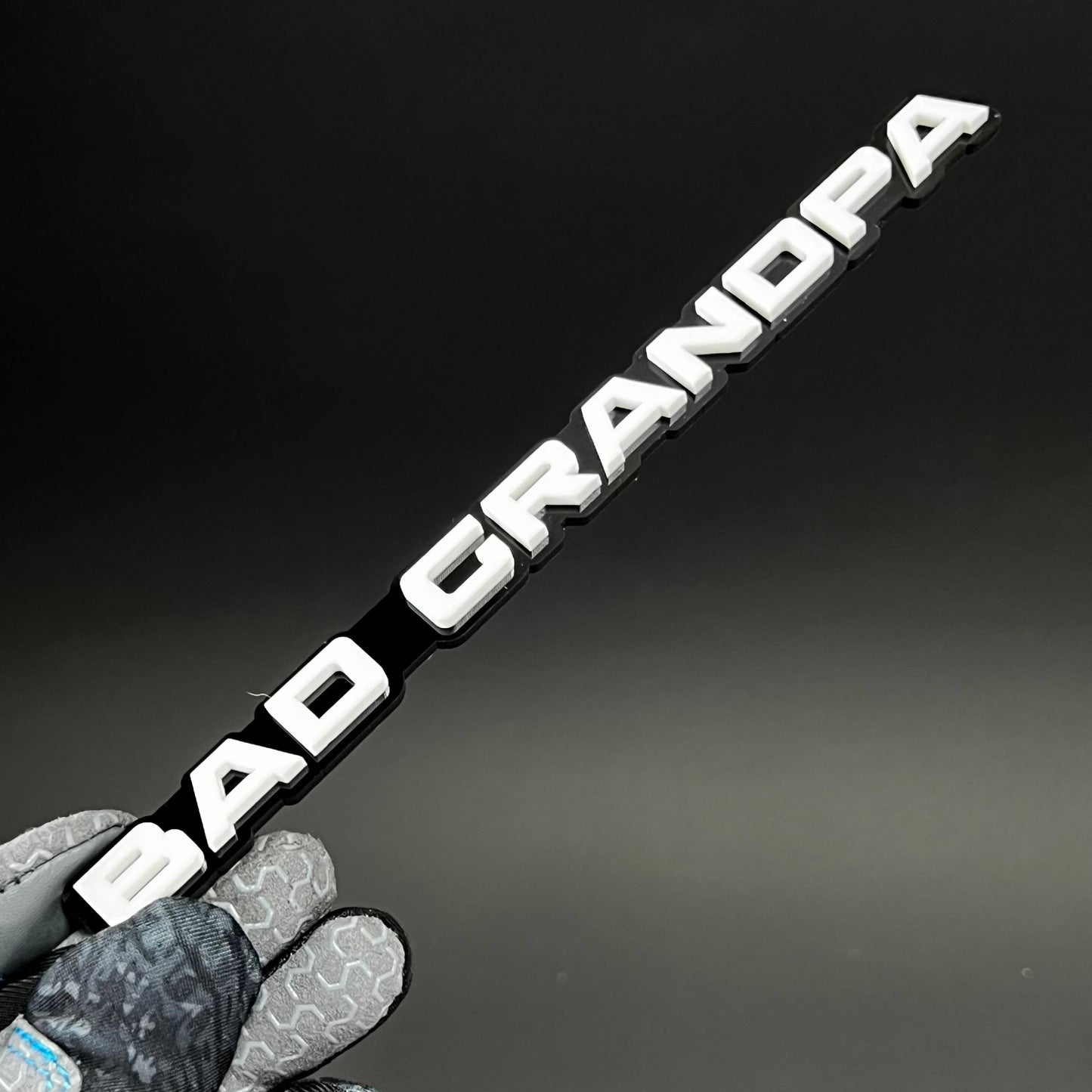 1PC BAD GRANDPA 3D Acrylic Badge - Car Truck Emblem Fender Sticker