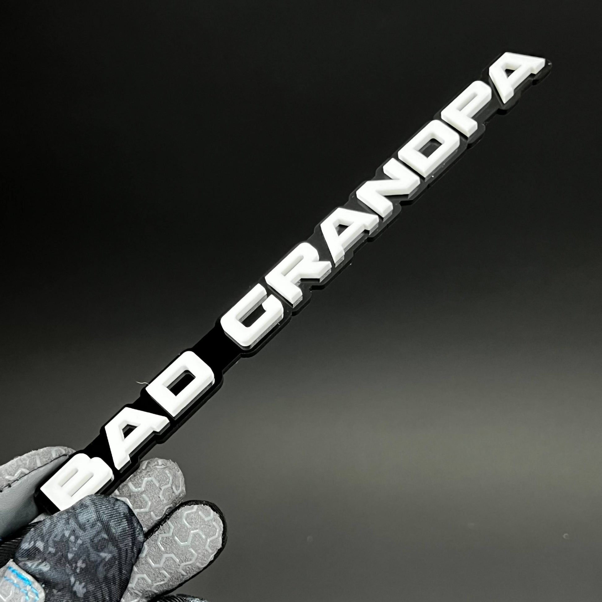1PC BAD GRANDPA 3D Acrylic Badge - Car Truck Emblem Fender Sticker