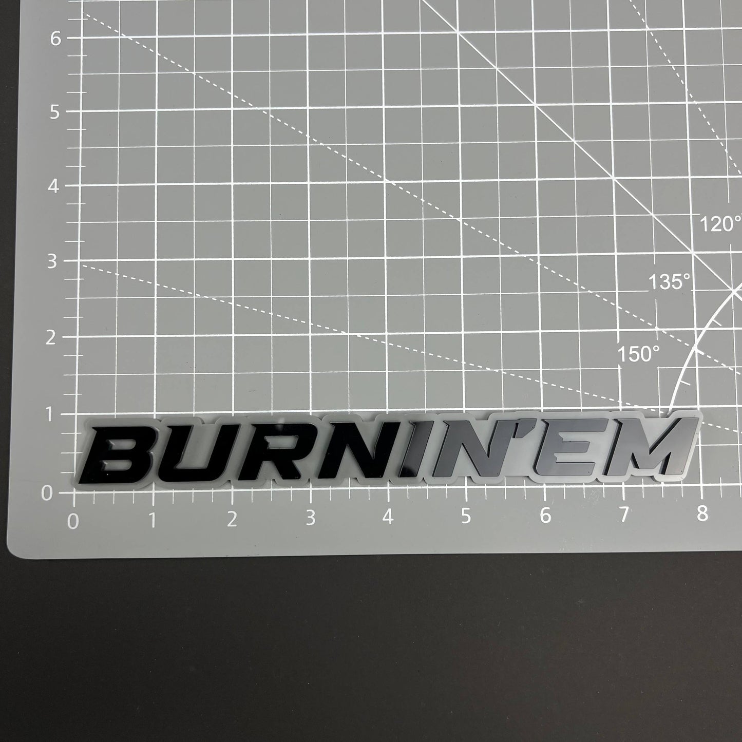 1PC BURNIN'EM 3D Acrylic Badge - Car Truck Emblem Fender Tailgate Trunk Sticker