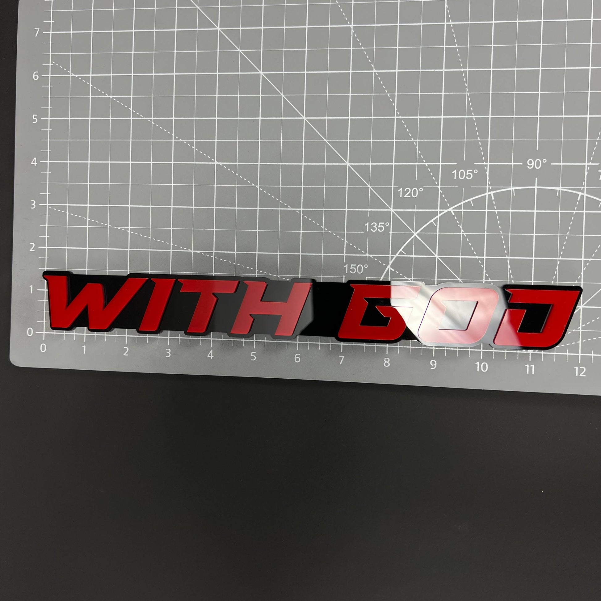 1PC WITH GOD 3D Acrylic Badge - Car Truck Emblem Fender Tailgate Trunk Sticker