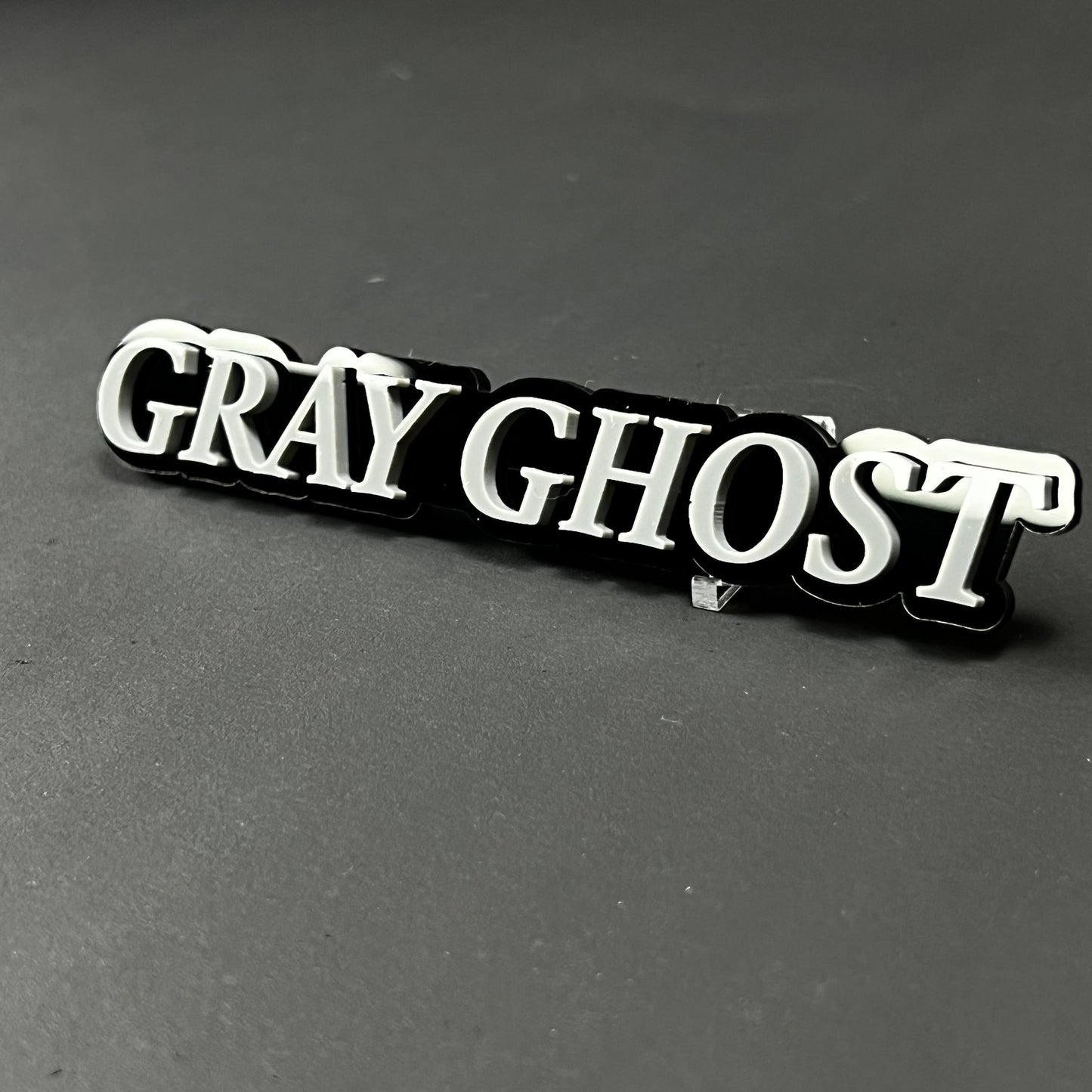 1PC GRAY GHOST 3D Acrylic Badge - Car Truck Emblem Fender Tailgate Trunk Sticker