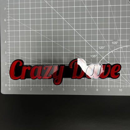 1PC Crazy Dave 3D Acrylic Badge - Car Truck Emblem Fender Tailgate Trunk Sticker