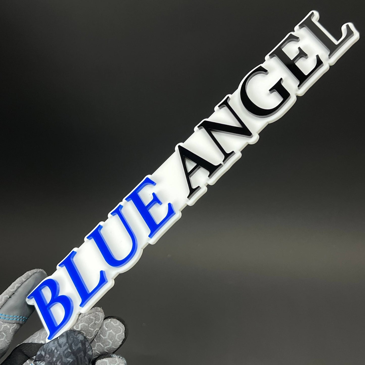 1PC BLUE ANGEL 3D Acrylic Badge - Car Truck Emblem Fender Tailgate Trunk Sticker