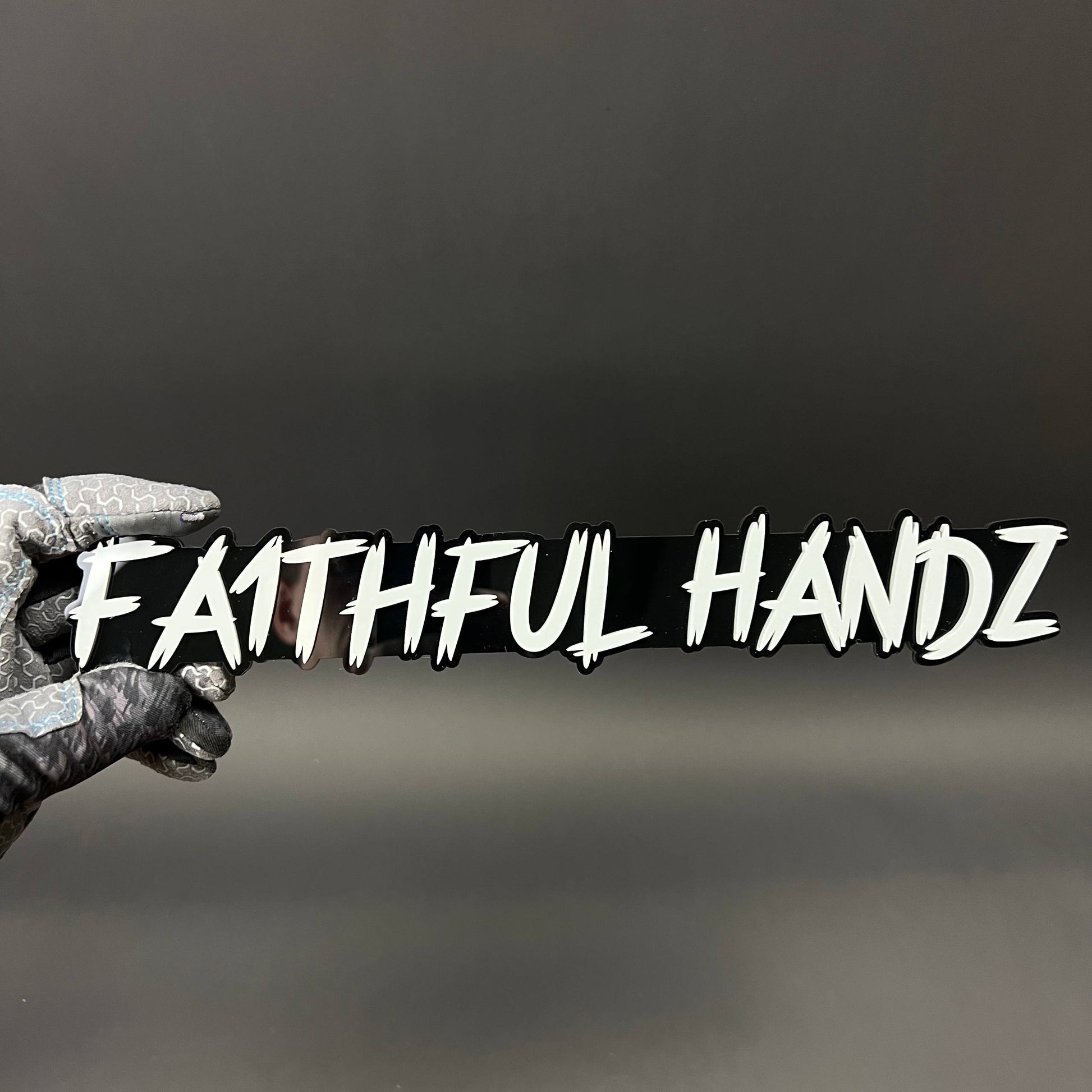1PC FAITHFUL HANDZ 3D Acrylic Badge - Car Truck Emblem Fender Sticker