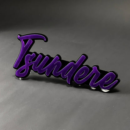 1PC Tsundere 3D Acrylic Badge - Car Truck Emblem Fender Tailgate Trunk Sticker