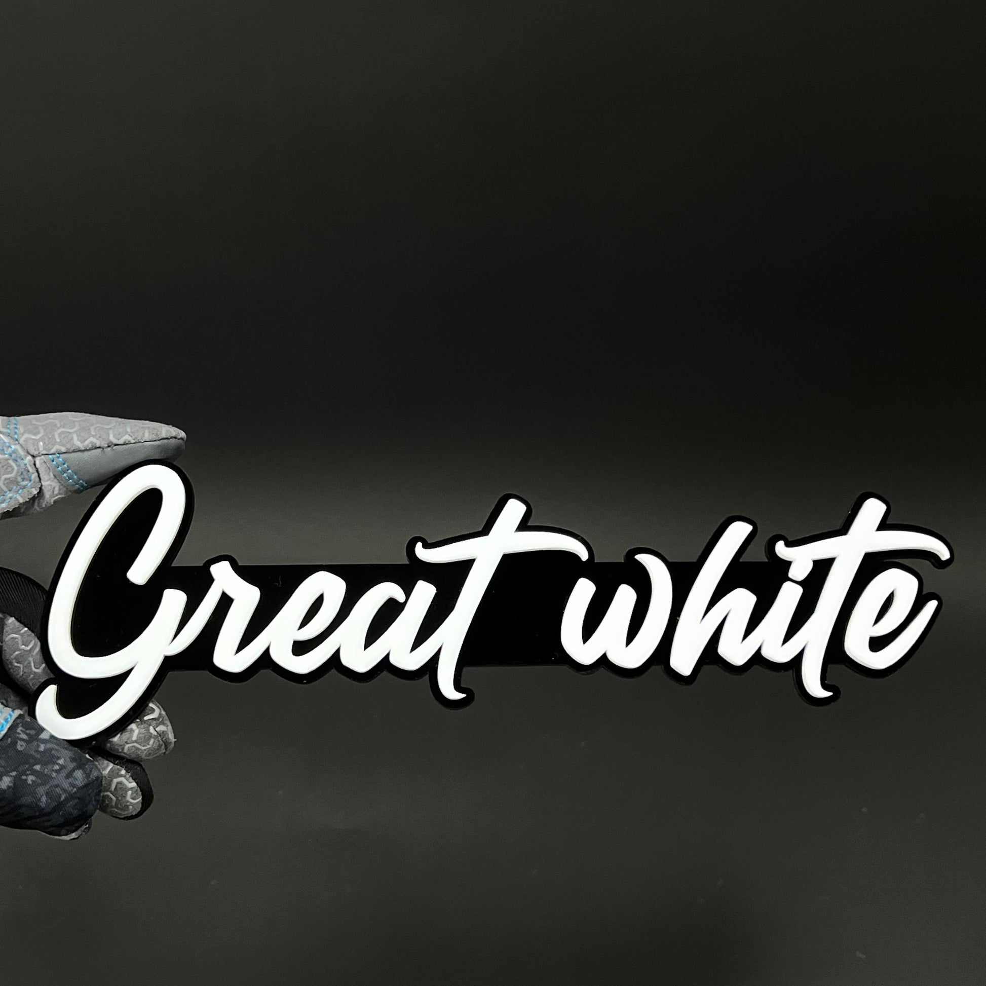 1PC Great white 3D Acrylic Badge - Car Truck Emblem Fender Sticker