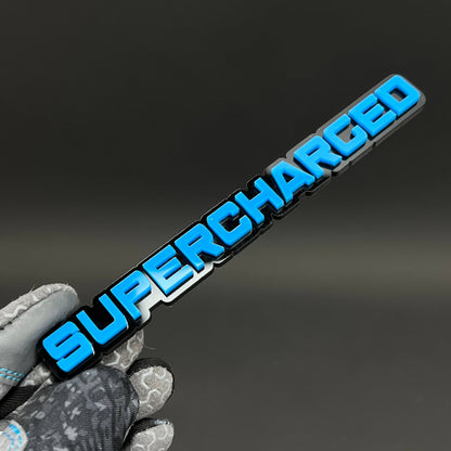 1PC SUPERCHARGED 3D Acrylic Badge - Car Truck Emblem Fender Sticker