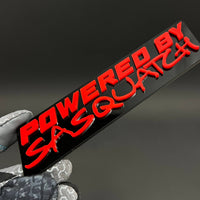 1PC POWERED BY SASQUATCH 3D Acrylic Badge - Car Truck Emblem Fender Sticker