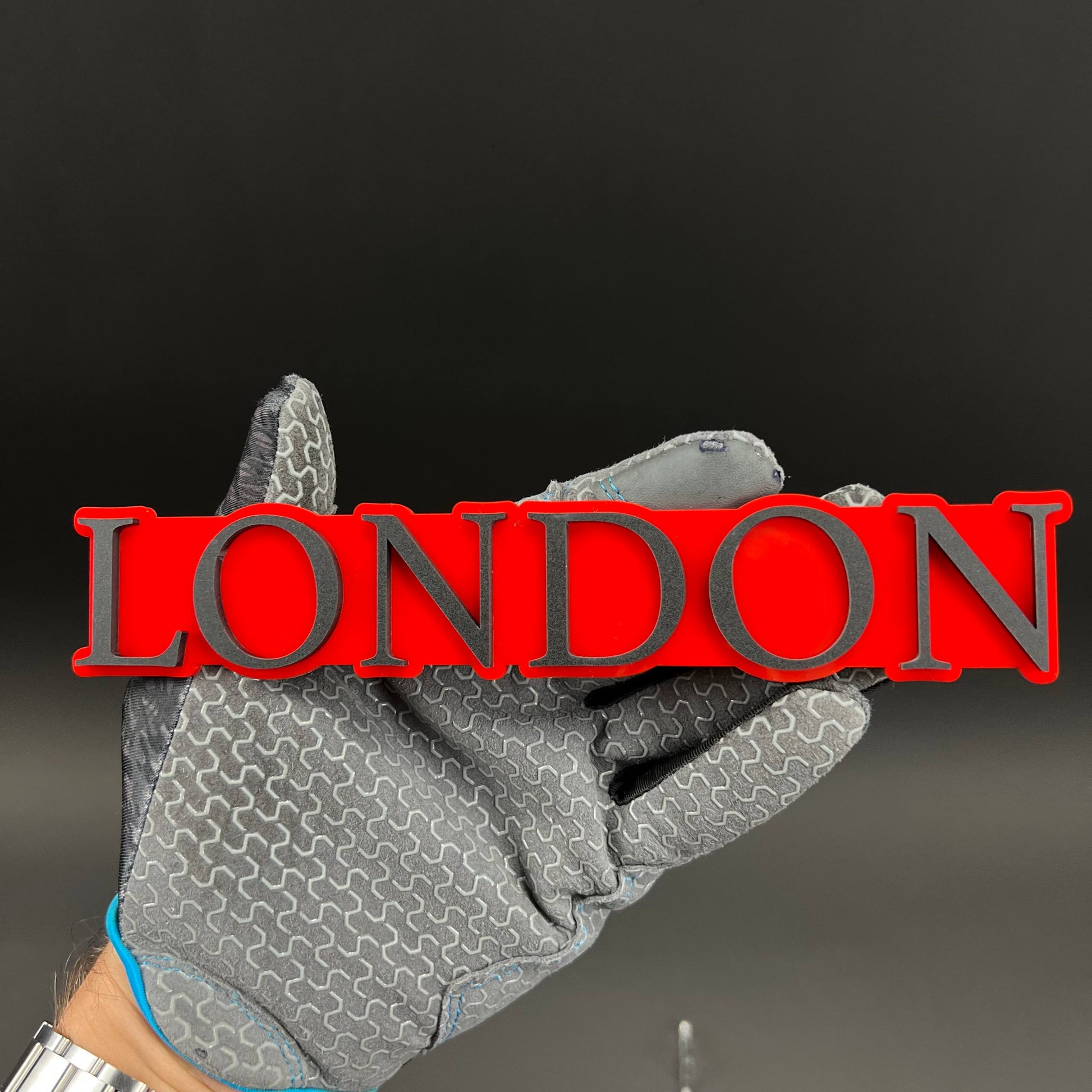 1PC LONDON (Red) 3D Acrylic Badge - Car Truck Emblem Fender Tailgate Trunk Sticker