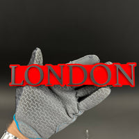 1PC LONDON (Red) 3D Acrylic Badge - Car Truck Emblem Fender Tailgate Trunk Sticker
