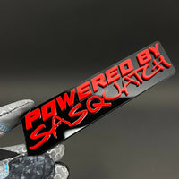 1PC POWERED BY SASQUATCH 3D Acrylic Badge - Car Truck Emblem Fender Sticker