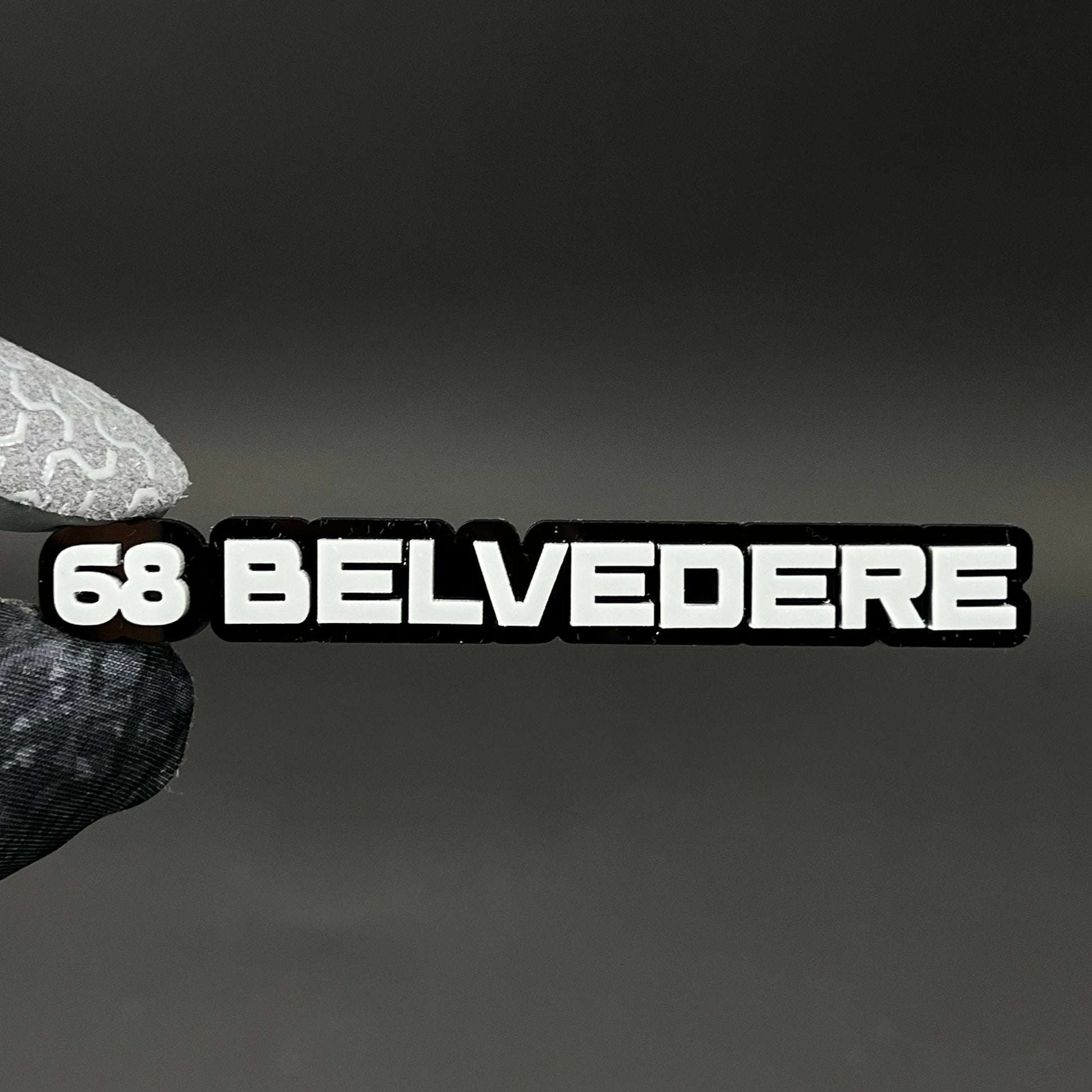 1PC 68 BELVEDERE 3D Acrylic Badge - Car Truck Emblem Fender Sticker