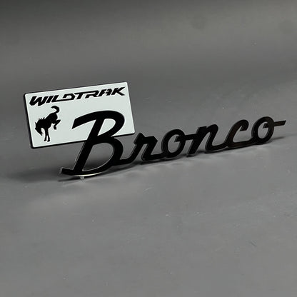 1PC Bronco Wildtrak (Silver) 3D Acrylic Badge - Car Truck Emblem Fender Tailgate Trunk Sticker