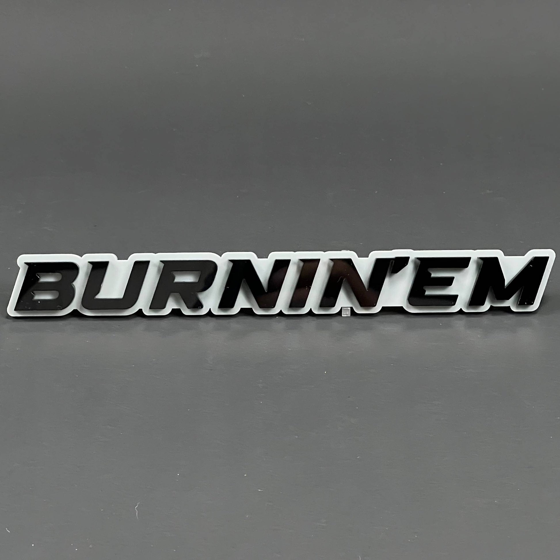 1PC BURNIN'EM 3D Acrylic Badge - Car Truck Emblem Fender Tailgate Trunk Sticker