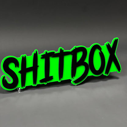1PC SHITBOX 3D Acrylic Badge - Car Truck Emblem Fender Tailgate Trunk Sticker
