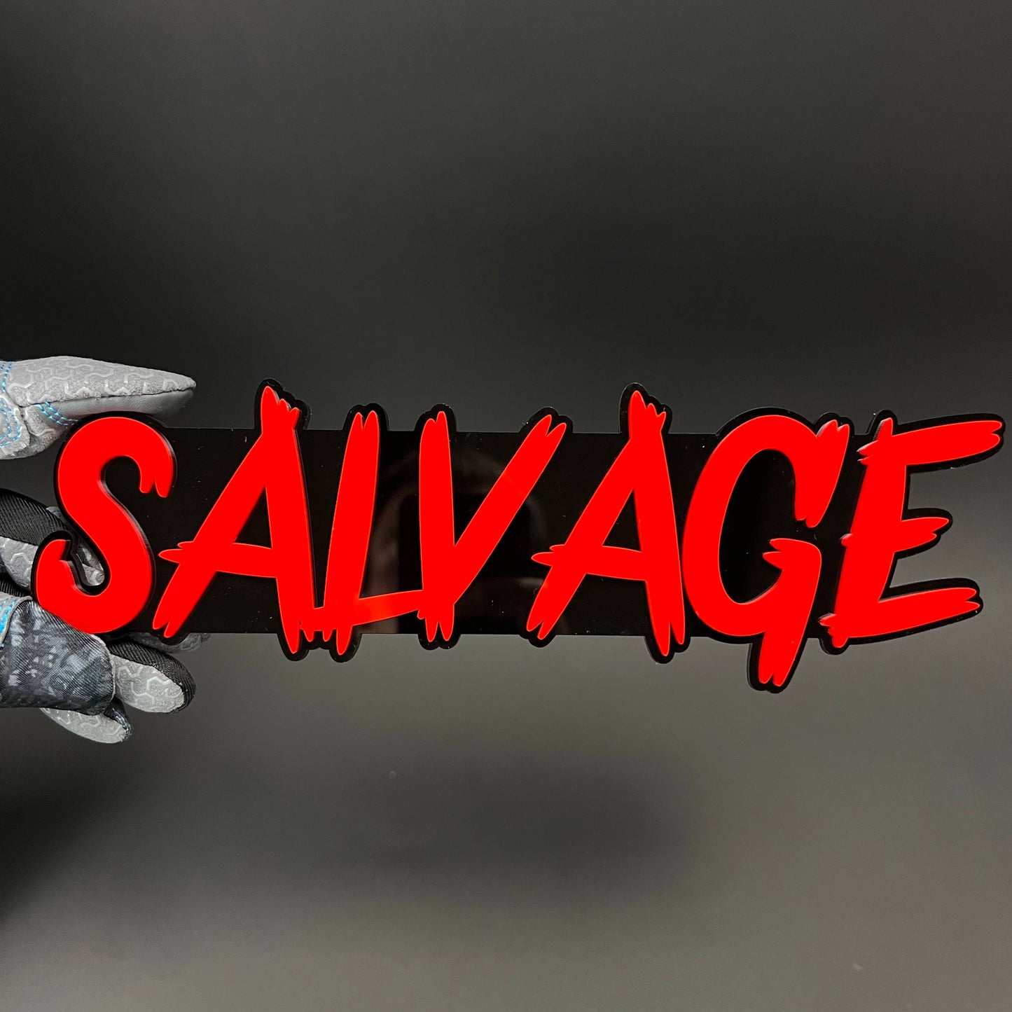 1PC SALVAGE 3D Acrylic Badge - Car Truck Emblem Fender Tailgate Trunk Sticker