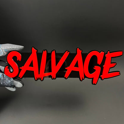 1PC SALVAGE 3D Acrylic Badge - Car Truck Emblem Fender Tailgate Trunk Sticker