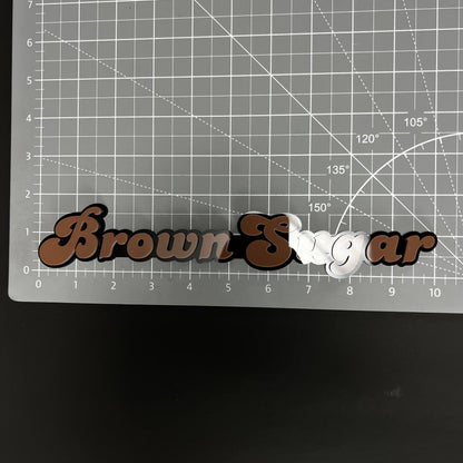 1PC Brown Sugar 3D Acrylic Badge - Car Truck Emblem Fender Sticker