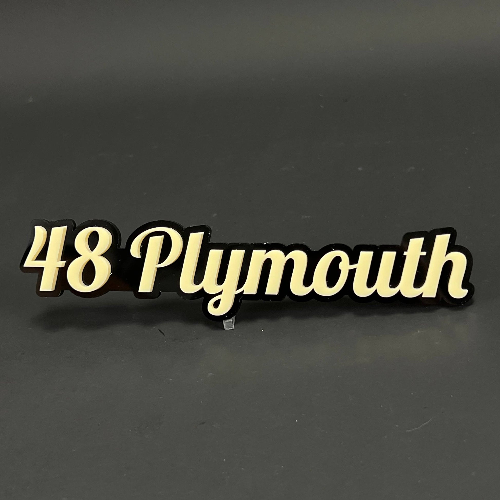 1PC 48 Plymouth 3D Acrylic Badge - Car Truck Emblem Fender Sticker
