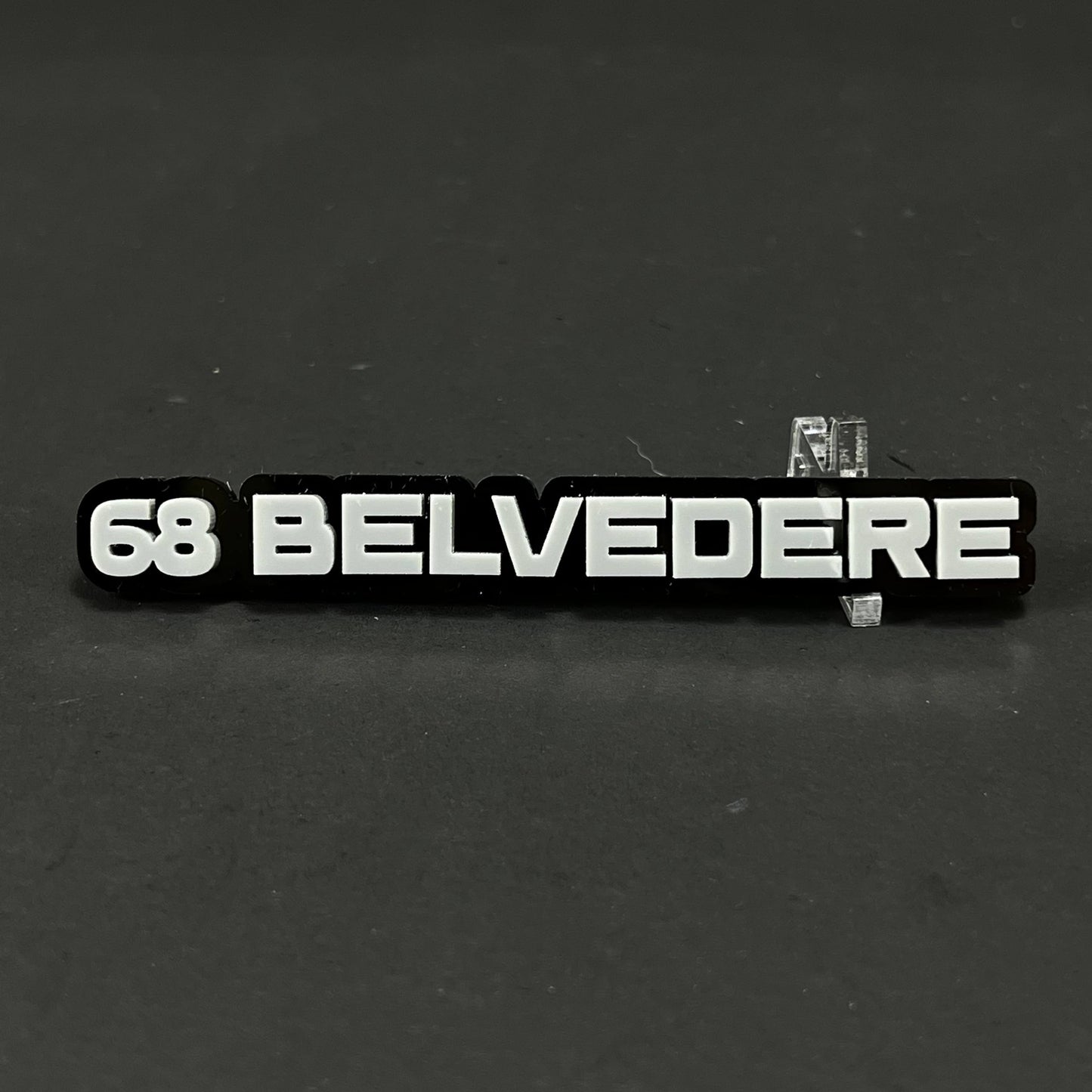 1PC 68 BELVEDERE 3D Acrylic Badge - Car Truck Emblem Fender Sticker
