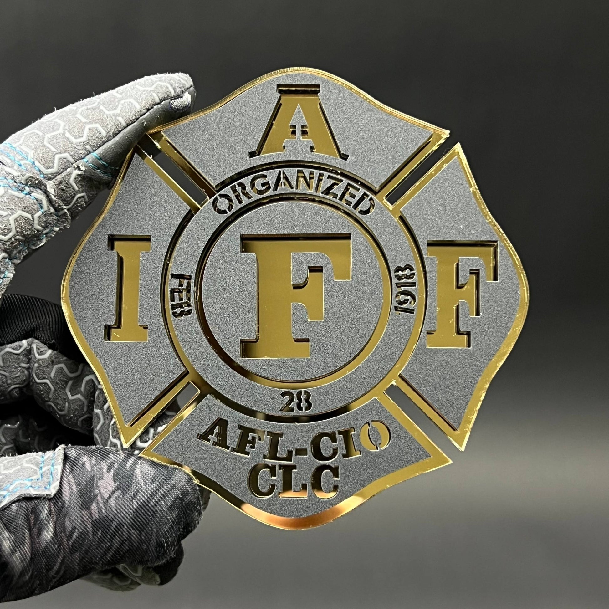 1PC IAFF Firefighter Cross 3D Acrylic Badge - Car Truck Emblem Fender Sticker