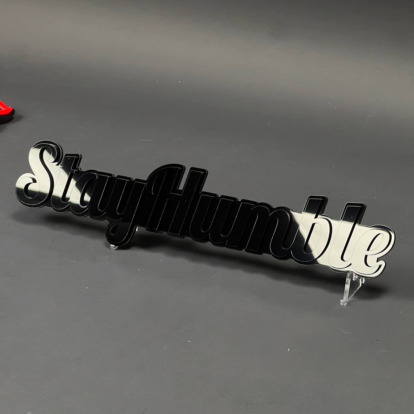 1PC Stay Humble 3D Acrylic Badge - Car Truck Emblem Fender Sticker