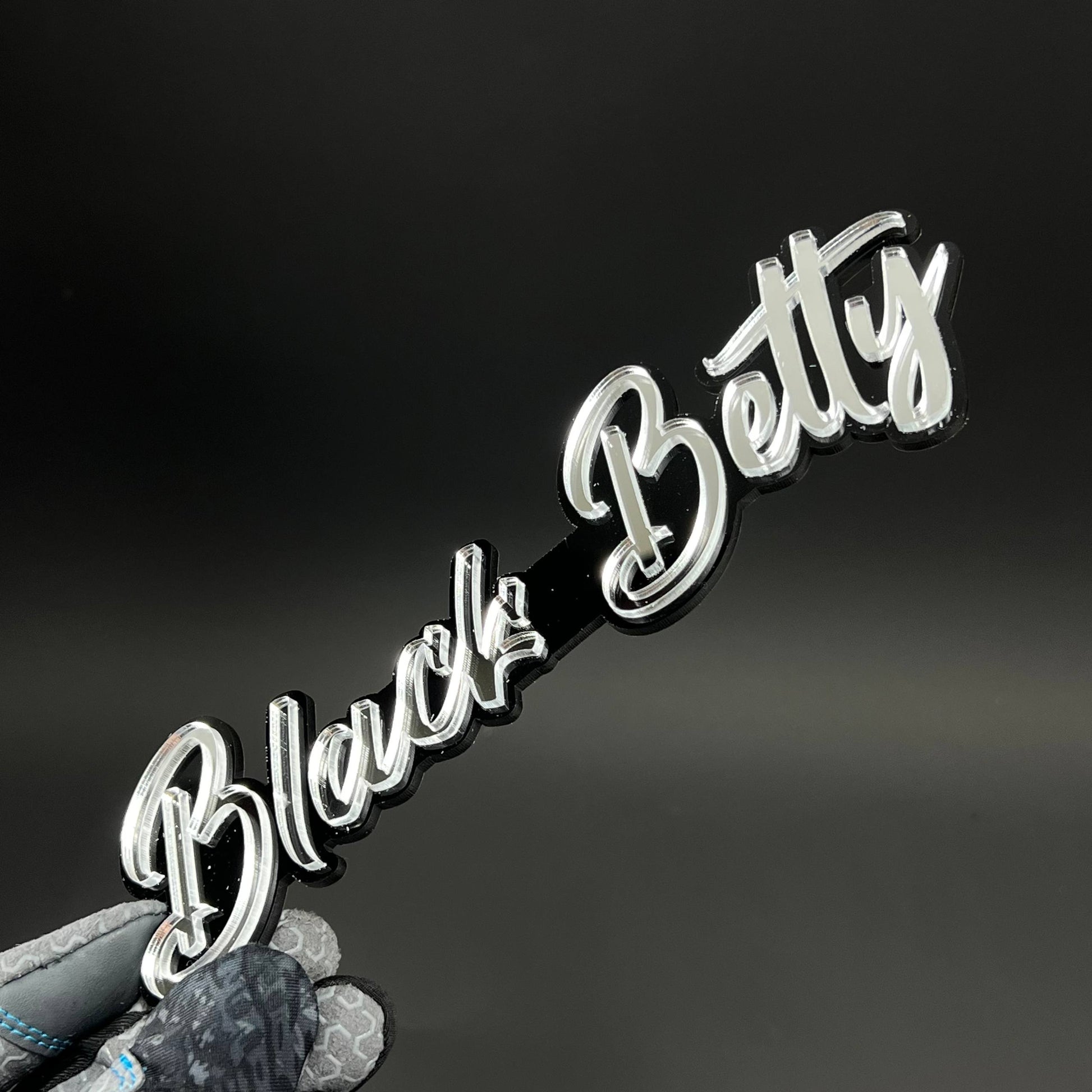 1PC Black Betty 3D Acrylic Badge - Car Truck Emblem Fender Sticker