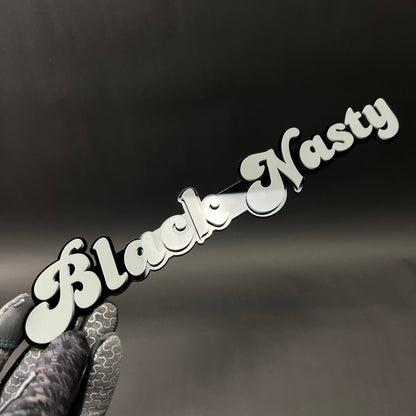 1PC Black Nasty 3D Acrylic Badge - Car Truck Emblem Fender Sticker