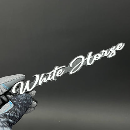 1PC White Horse 3D Acrylic Badge - Car Truck Emblem Fender Sticker