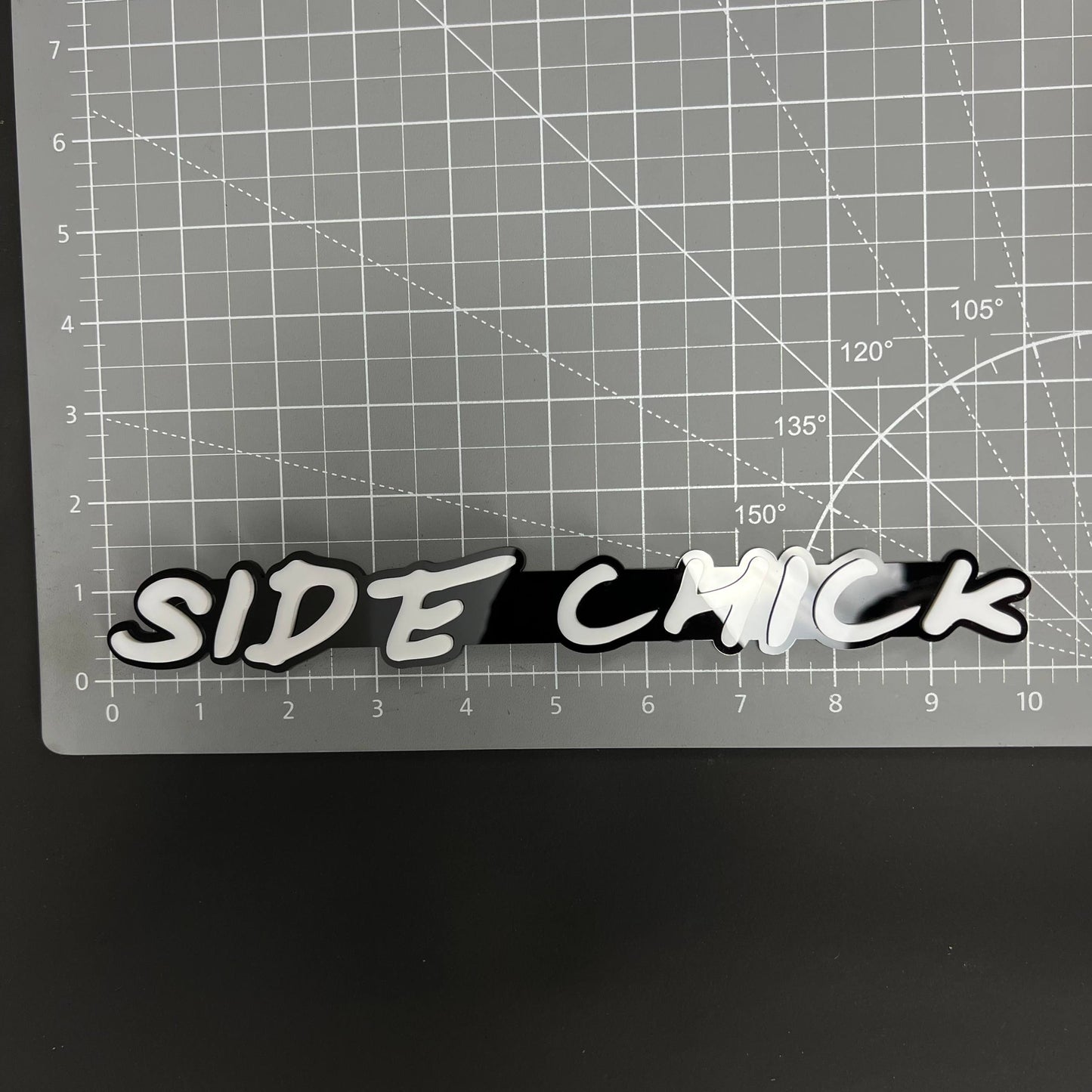 1PC SIDE CHICK 3D Acrylic Badge - Car Truck Emblem Fender Tailgate Trunk Sticker