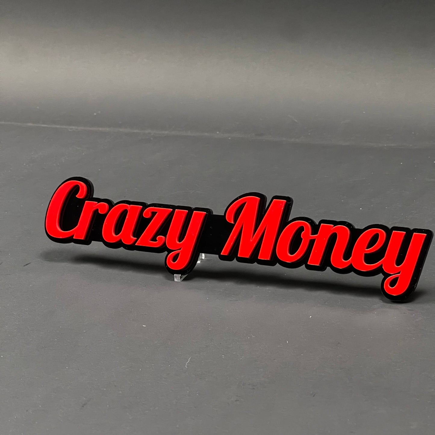 1PC Crazy Money 3D Acrylic Badge - Car Truck Emblem Fender Sticker