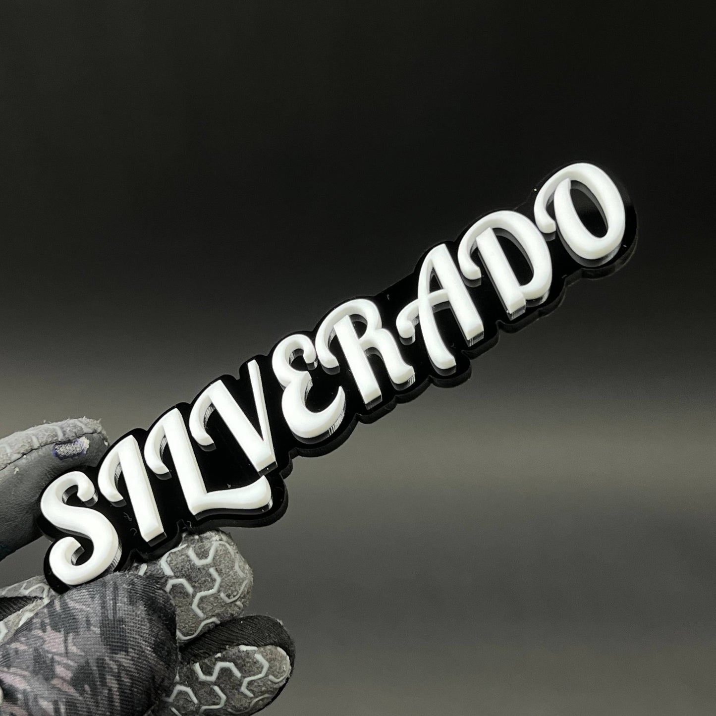 1PC SILVERADO 3D Acrylic Badge - Car Truck Emblem Fender Tailgate Trunk Sticker