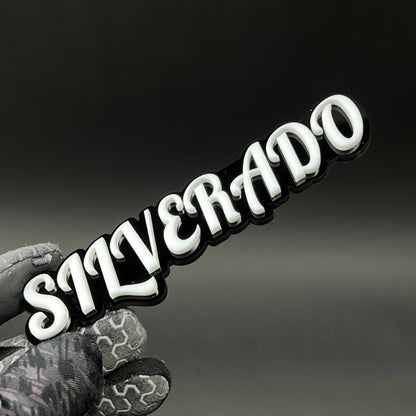 1PC SILVERADO 3D Acrylic Badge - Car Truck Emblem Fender Tailgate Trunk Sticker