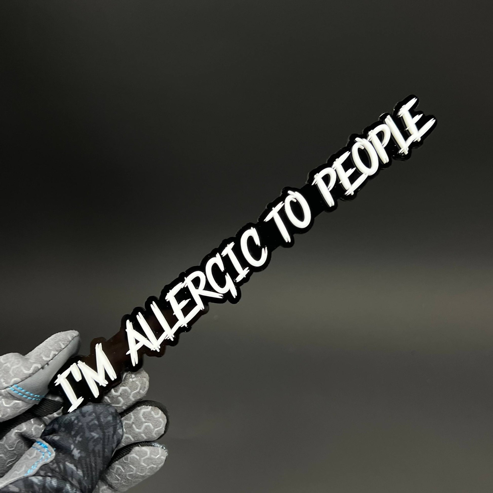 1PC I'M ALLERGIC TO PEOPLE 3D Acrylic Badge - Car Truck Emblem Fender Sticker