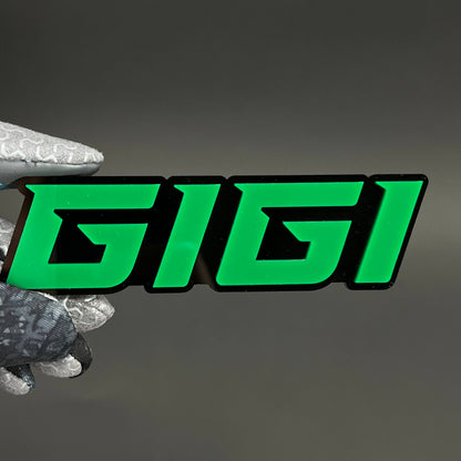 1PC GIGI 3D Acrylic Badge - Car Truck Emblem Fender Tailgate Trunk Sticker