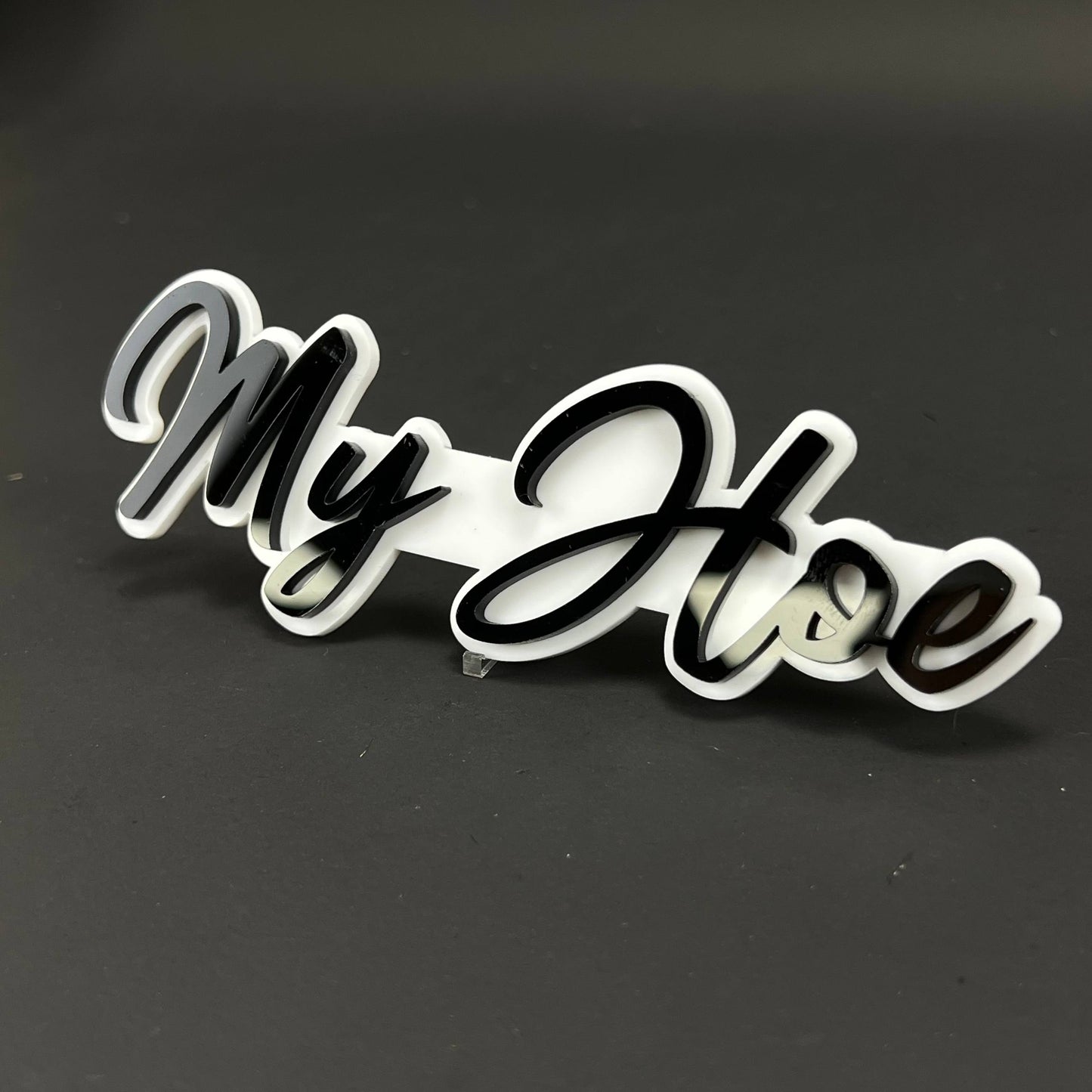 1PC My Hoe 3D Acrylic Badge - Car Truck Emblem Fender Tailgate Trunk Sticker