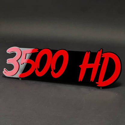 1PC 3500 HD 3D Acrylic Badge - Car Truck Emblem Fender Tailgate Trunk Sticker