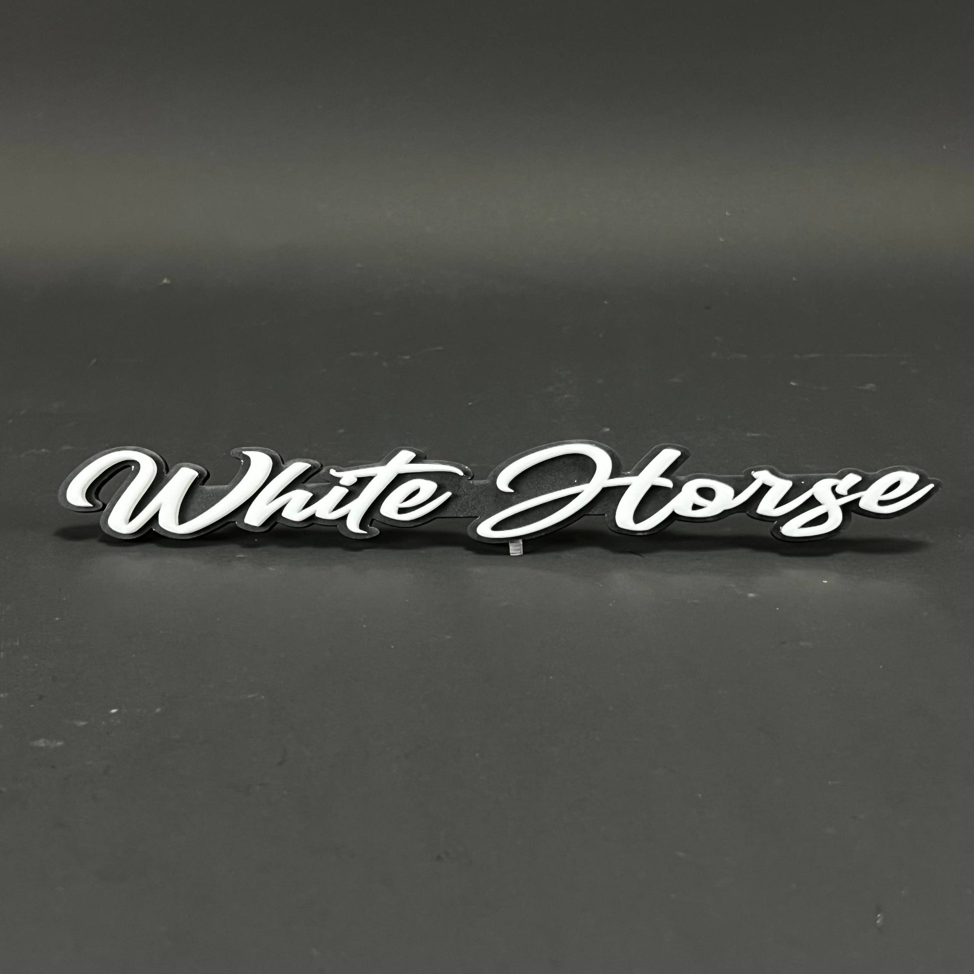 1PC White Horse 3D Acrylic Badge - Car Truck Emblem Fender Sticker
